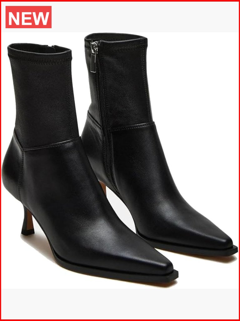 Stiletto High Heel Pointed Toe Ankle Boots With Side Zipper Fashion Trendy